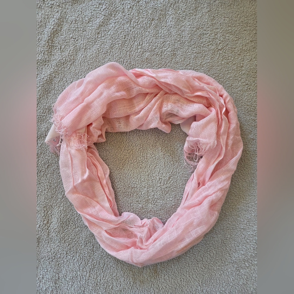 Pink Linen Scarf